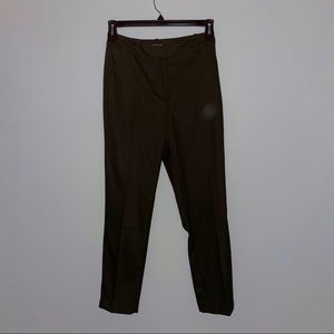 Olive Green Straight-Leg Trousers